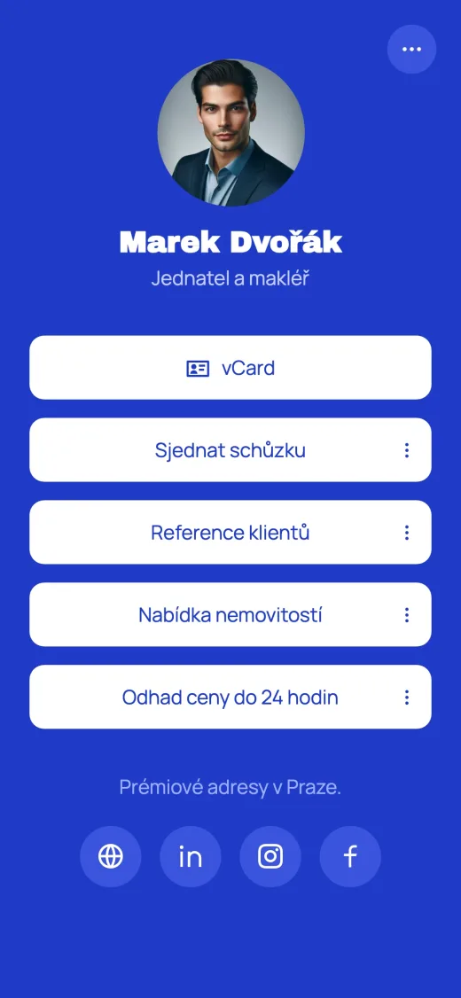 Digitální vizitka Marek Dvořák — Vltava Estates
